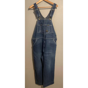 Vintage OshKosh Vestbak Bib Overalls Mens 38X29 Blue Denim Workwear Carpenter